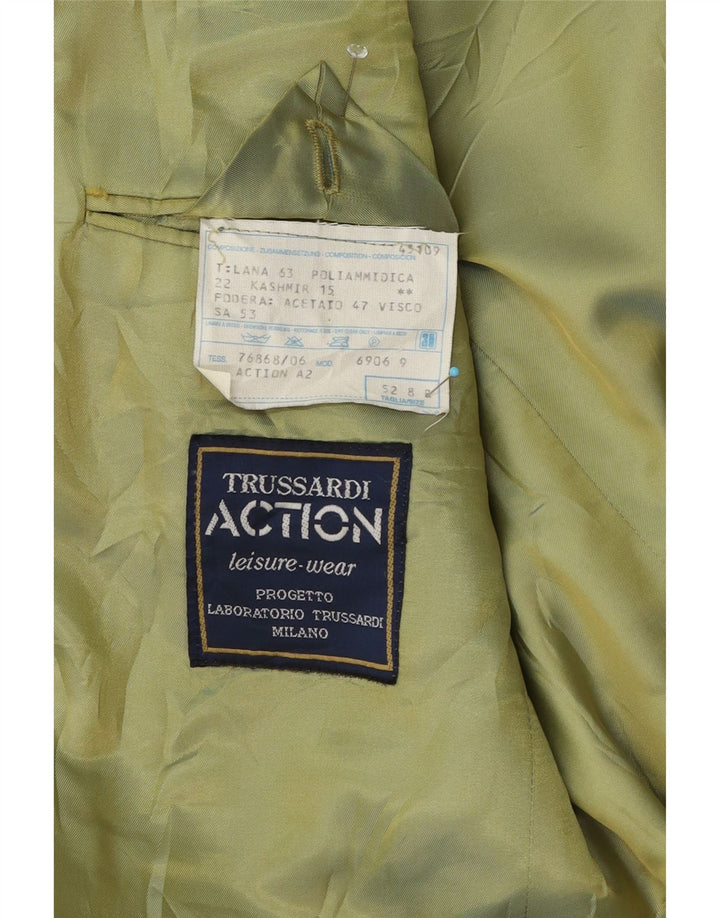 Jachetă pentru bărbați Trussardi cu 2 nasturi IT 52 XL Lână verde