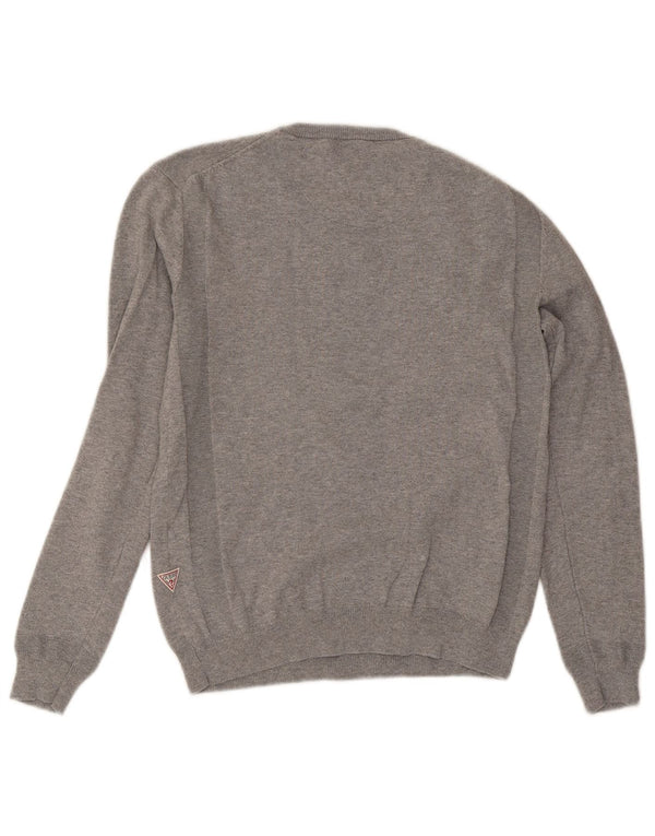 Pulover Guess pentru bărbați cu decolteu rotund, bumbac gri XS