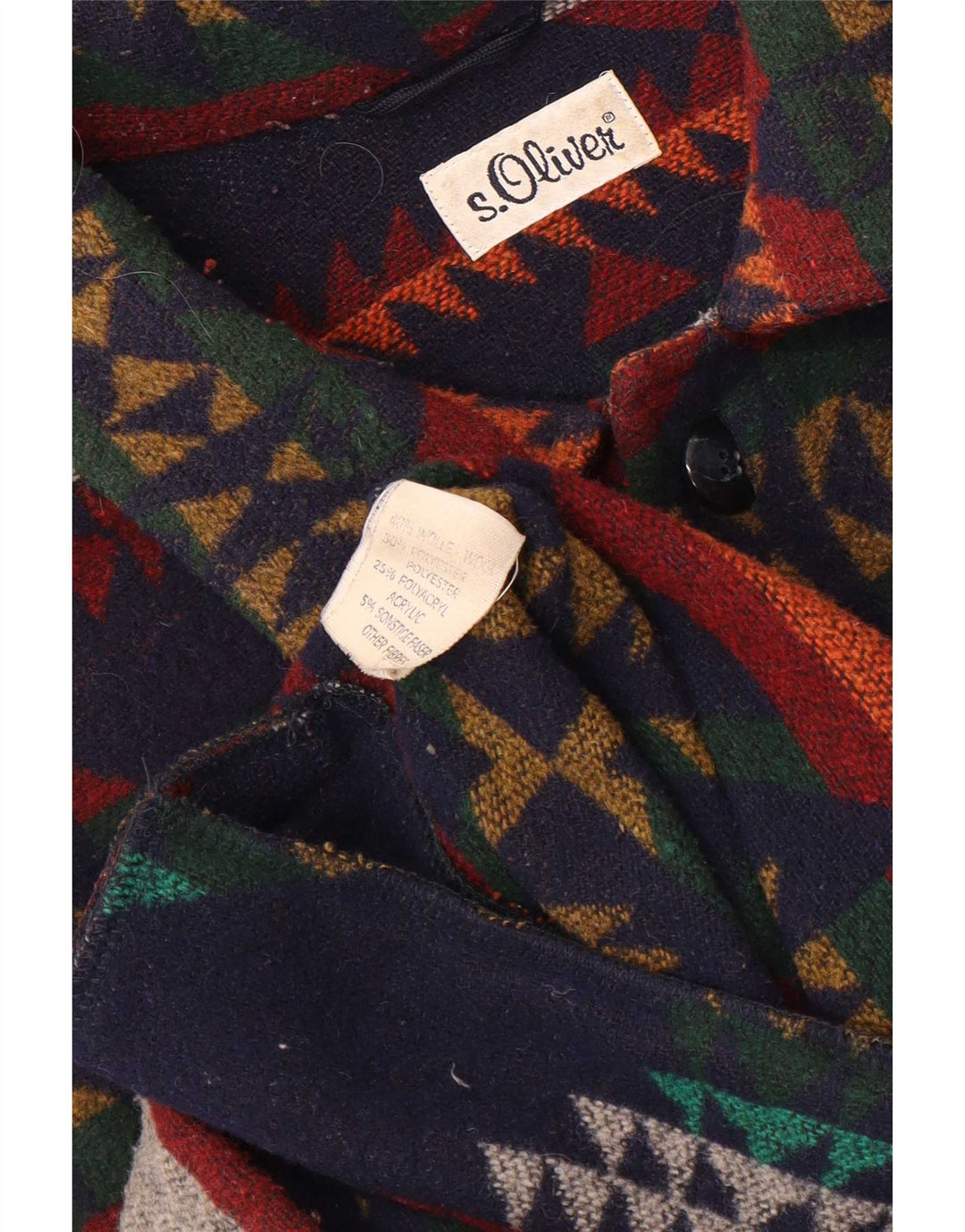 Palton pentru bărbați S.Oliver UK 40, lână Fair Isle, multicoloră, mare