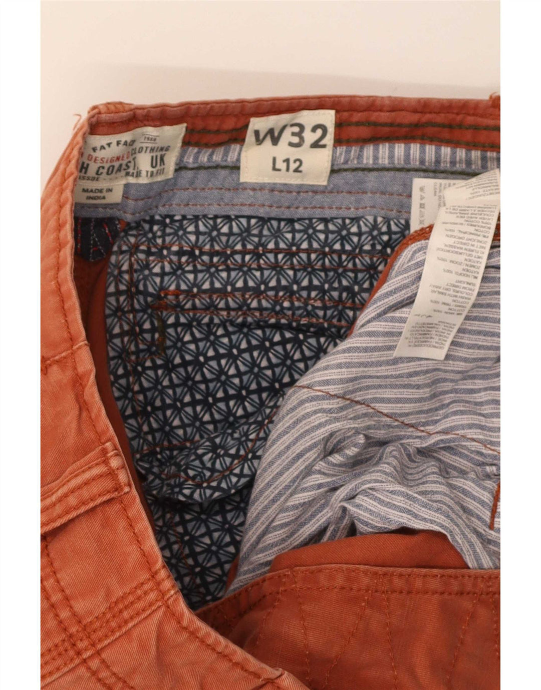 Pantaloni scurți cargo pentru bărbați Fat Face W32 bumbac portocaliu mediu
