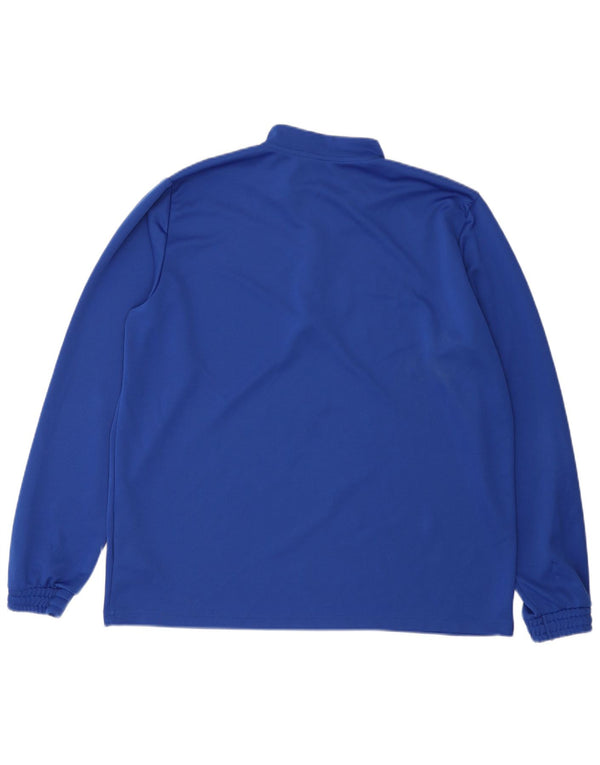 Adidas Mens Zip Neck Regular Fit Top Maneca lunga 2XL Albastru Poliester Sport