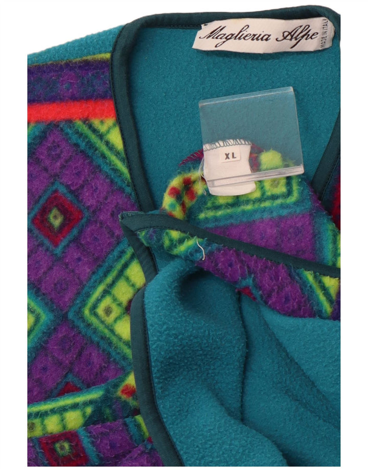 VINTAGE Gilet pentru bărbați din lână UK 42 XL Multicolor Geometric