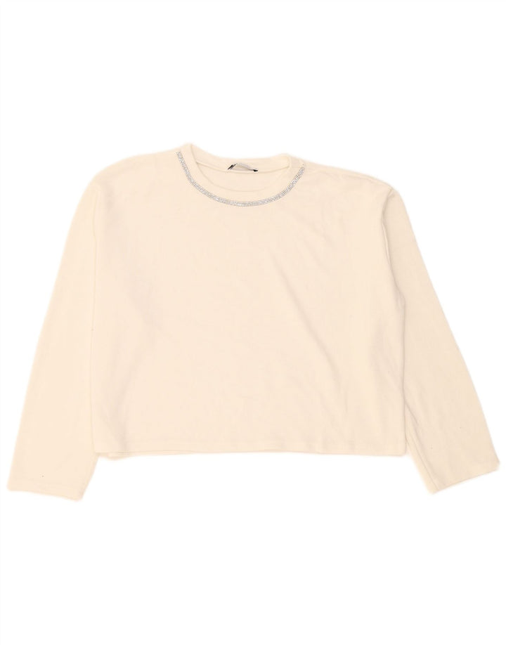 Top supradimensionat pentru femei Zara cu mânecă lungă UK 14 Medium White