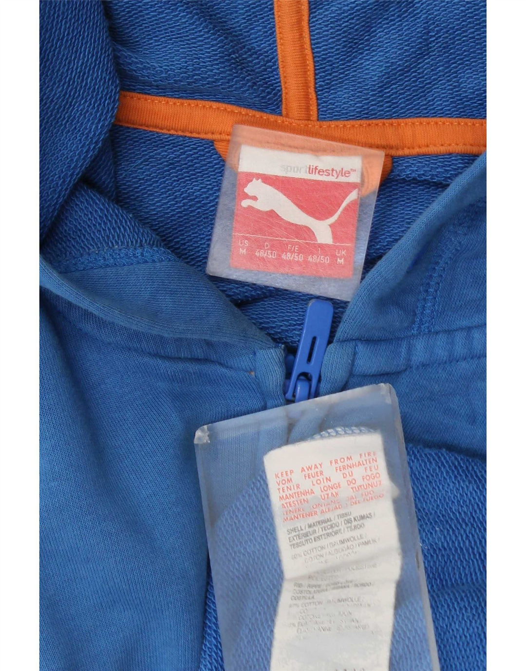 Pulover Puma Graphic Zip pentru bărbați, bumbac albastru mediu