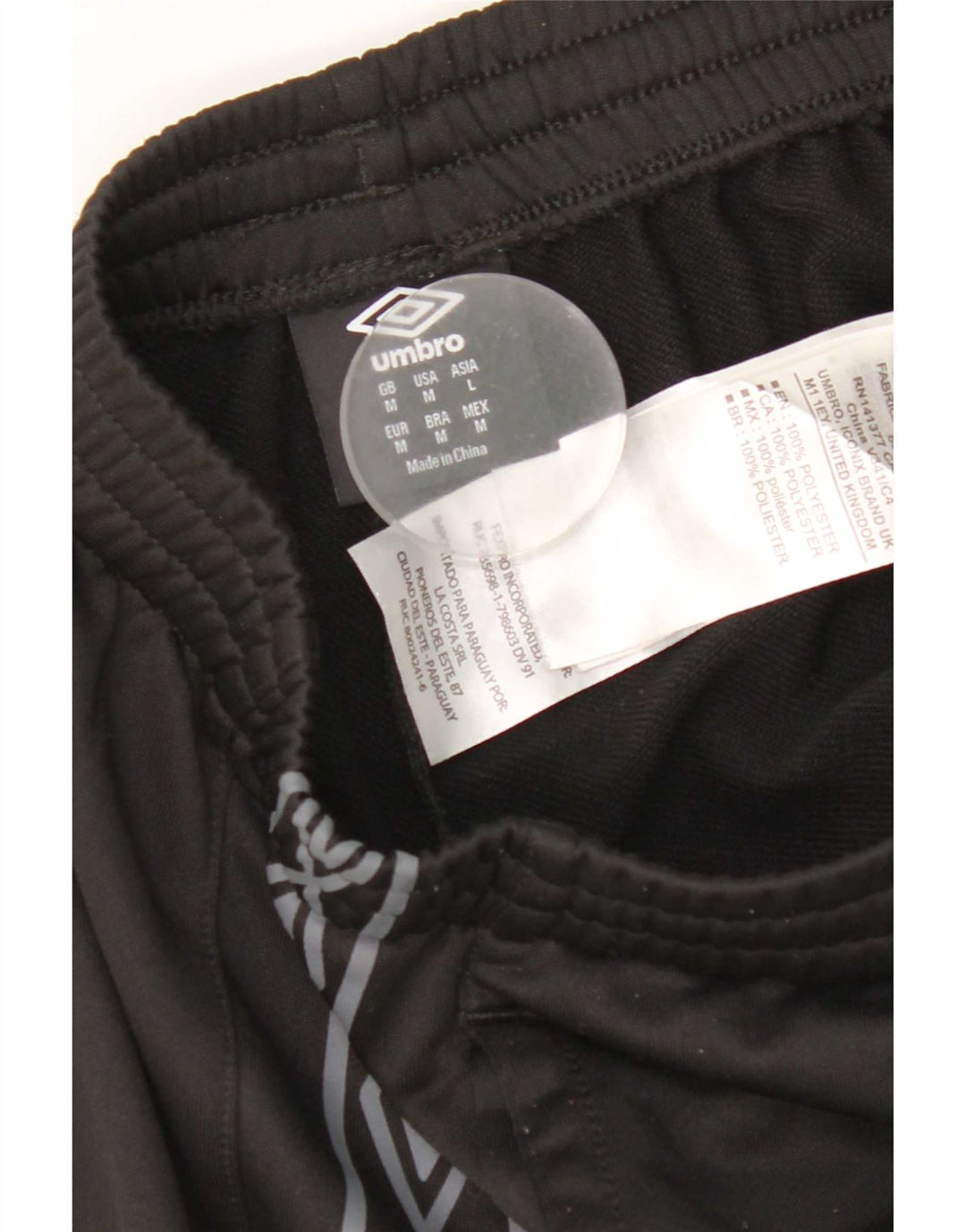Pantaloni de trening grafic Umbro pentru bărbați, poliester mediu negru