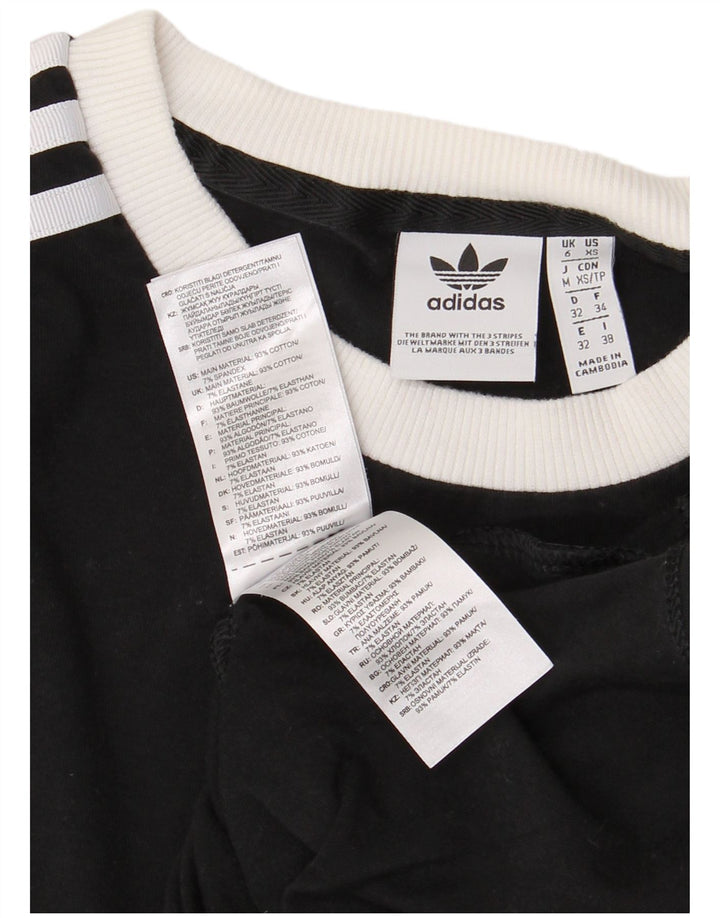 Top pentru femei ADIDAS cu mânecă lungă UK 6 XS bumbac negru