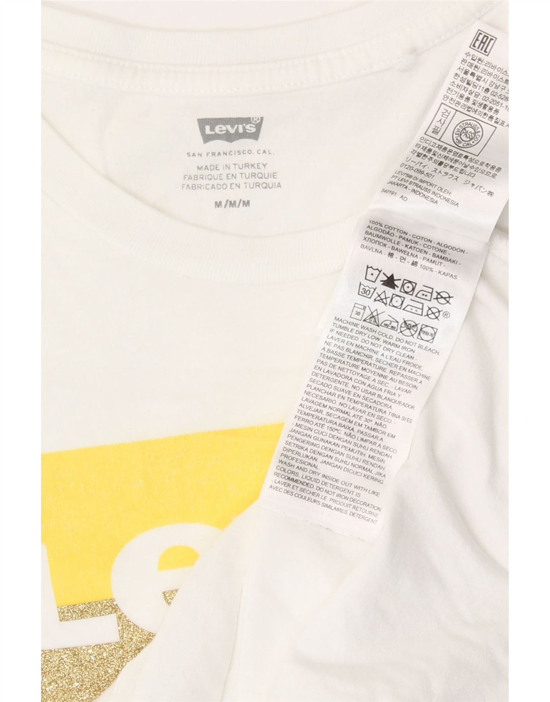 Tricou grafic Levi's pentru femei Top UK 14 Medium White Bumbac