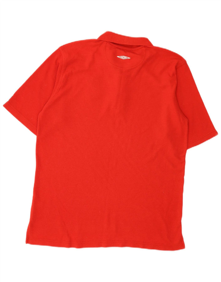 Tricou polo Umbro Anglia cu grafică pentru bărbați, poliester roșu mare