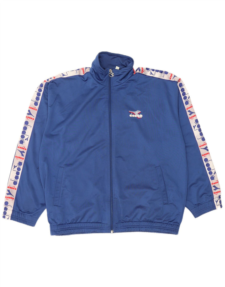 Jachetă de trening grafică pentru bărbați DIADORA UK 44 XL Poliester albastru