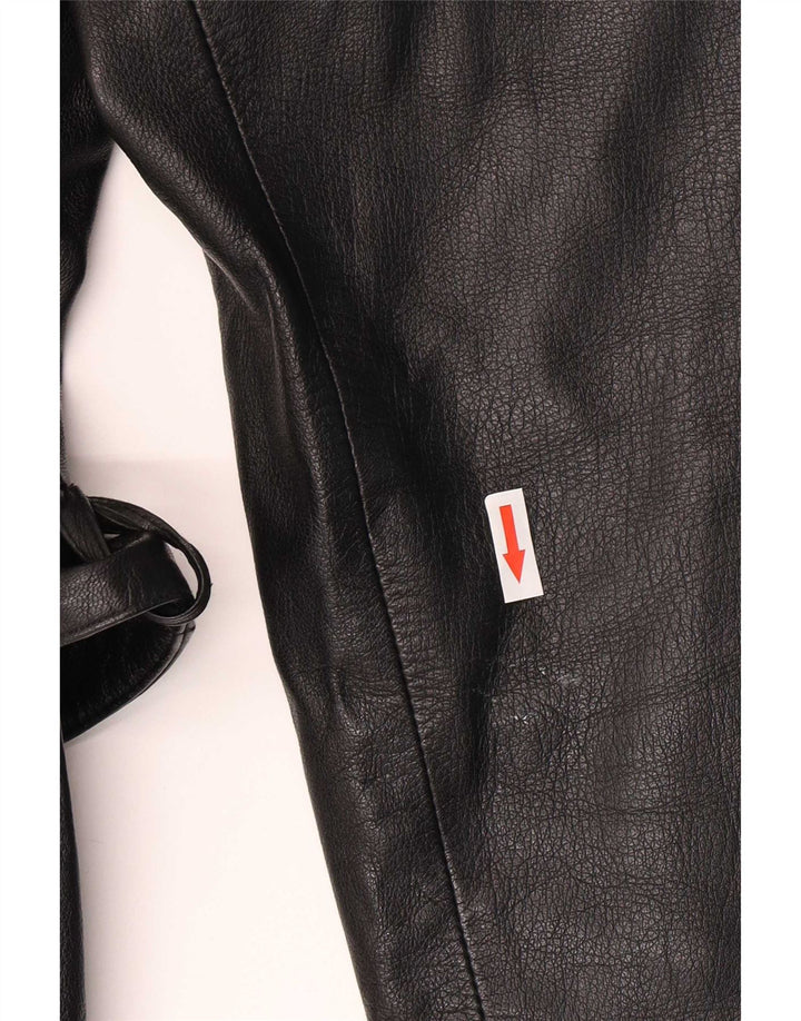 Jachetă de piele pentru femei Madeleine, cu două piept, UK 12 Medium Black