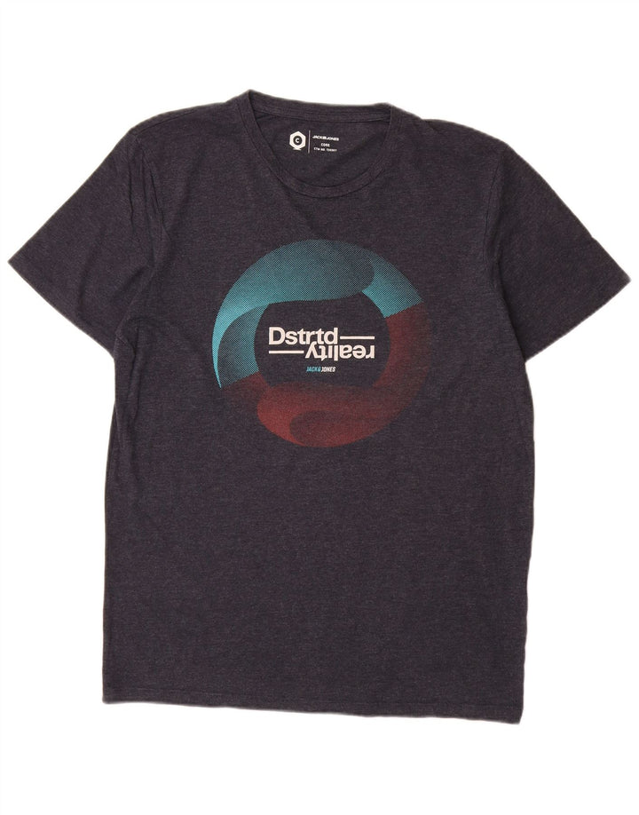 Tricou cu grafic Jack & Jones pentru bărbați Top mare bleumarin