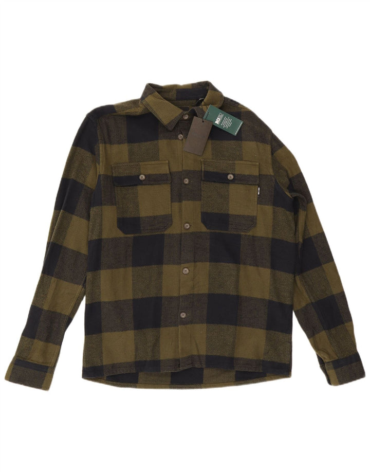 Overshirt pentru bărbați Only & Sons Cămașă de flanel, bumbac cu carouri medie kaki