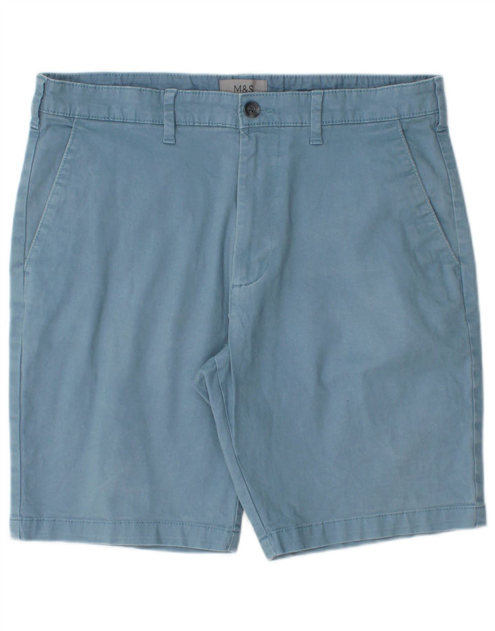 Pantaloni scurți chino pentru bărbați Marks & Spencer W32, bumbac albastru mediu