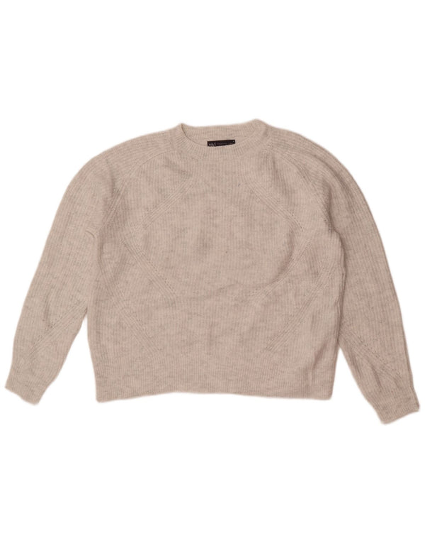 Pulover pentru femei Marks & Spencer cu decolteu rotund UK 14 Medium Gri Acrilic