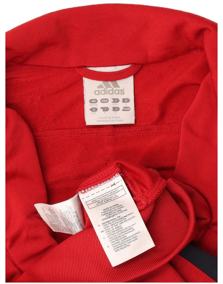 Jachetă de top pentru trening grafic Adidas pentru bărbați UK 38/40 Medium Red Colorblock