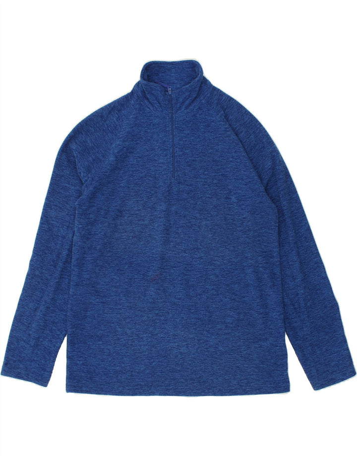 MOUNTAIN WAREHOUSE Mens Zip Neck Fleece Jumper Medium Blue Polyester Vintage Mountain Warehouse and Second-Hand Mountain Warehouse from Messina Hembry 