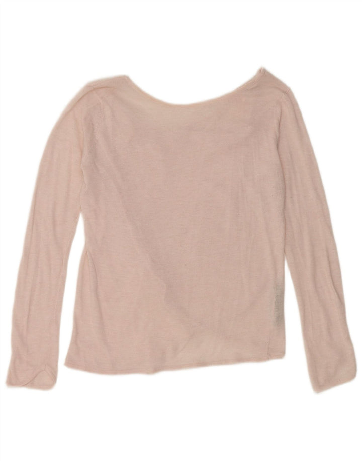 Pulover pentru femei Zara, cu gât de barcă, UK 12 Poliester roz mediu