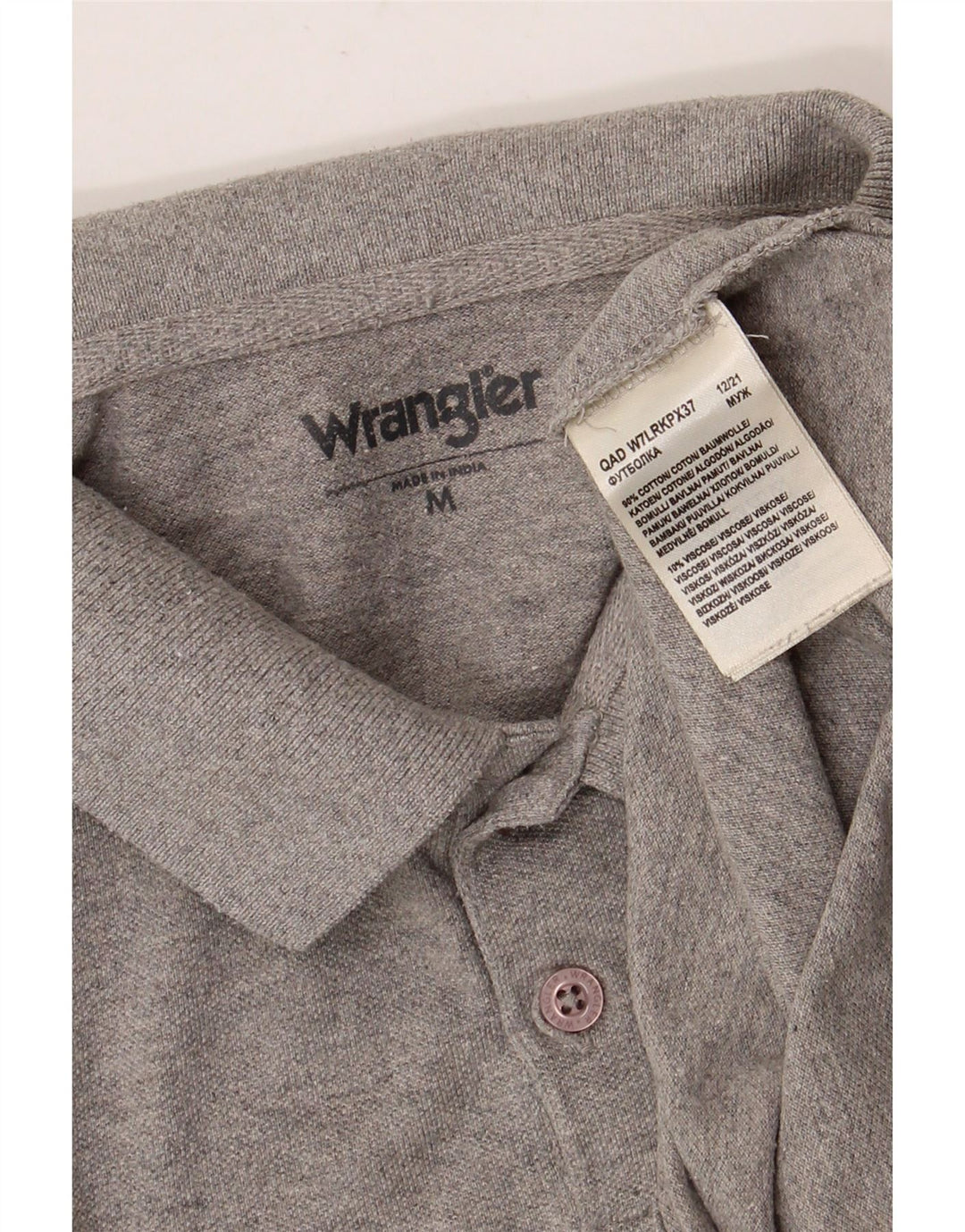 Cămașă polo WRANGLER pentru bărbați, bumbac cu pete gri mediu