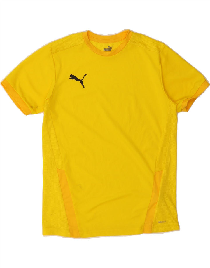 PUMA Boys T-Shirt Top 13-14 Years  Yellow Polyester Vintage Puma and Second-Hand Puma from Messina Hembry 
