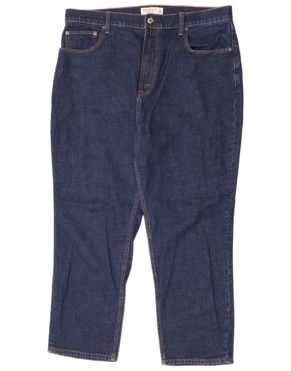 Blugi Abercrombie & Fitch Curve drepte pentru femei US 16 2XL W33 L27 Albastru