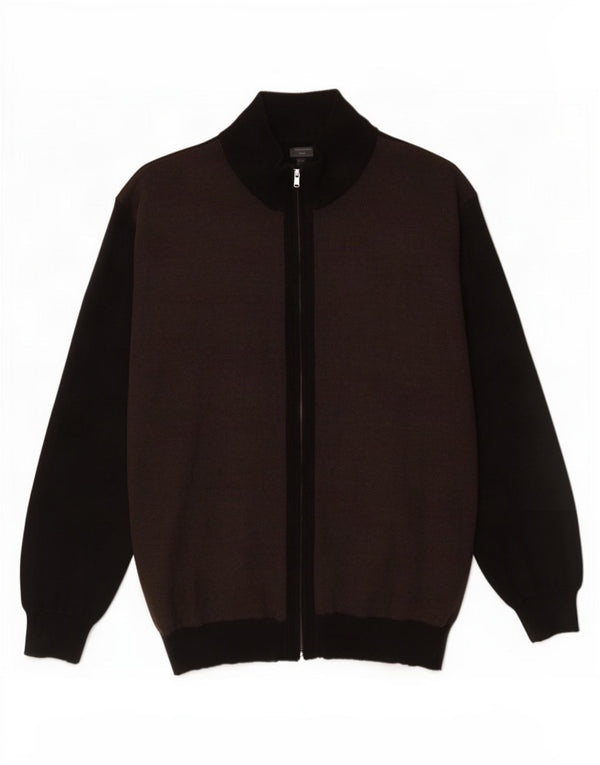 Pulover cardigan pentru bărbați Marlboro Classics 4XL, maro, bloc de culoare