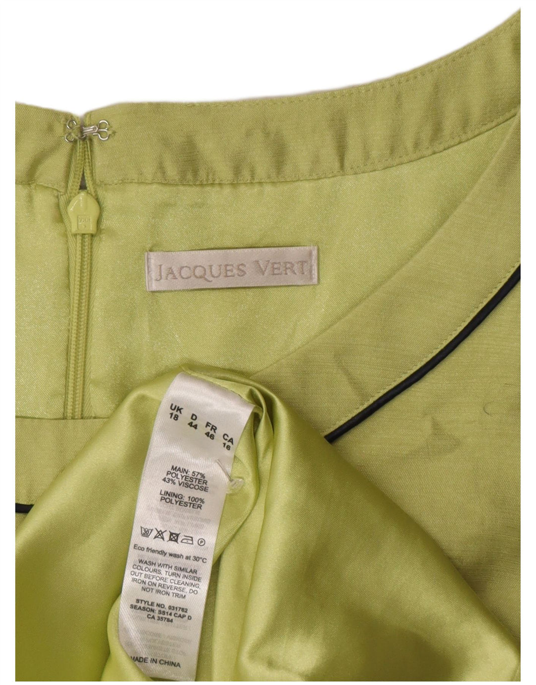 Jacques Vert Rochie fără mâneci pentru femei UK 18 XL Poliester verde