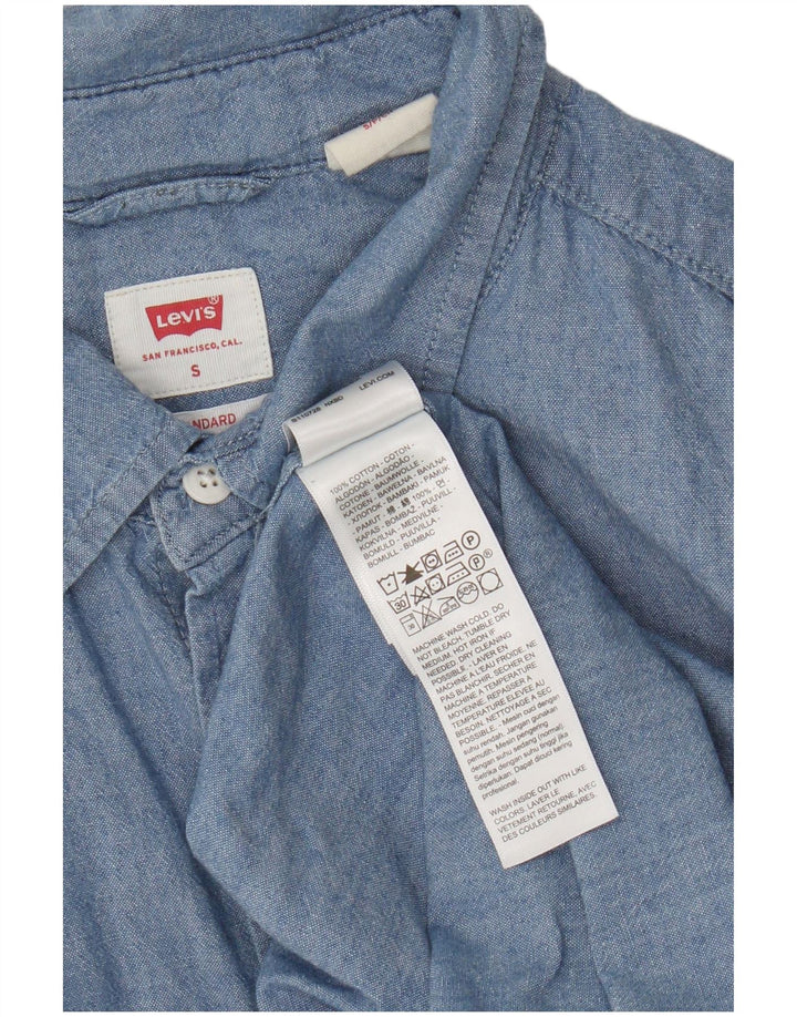 Cămașă standard cu mânecă scurtă Levi's pentru bărbați, bumbac albastru mic