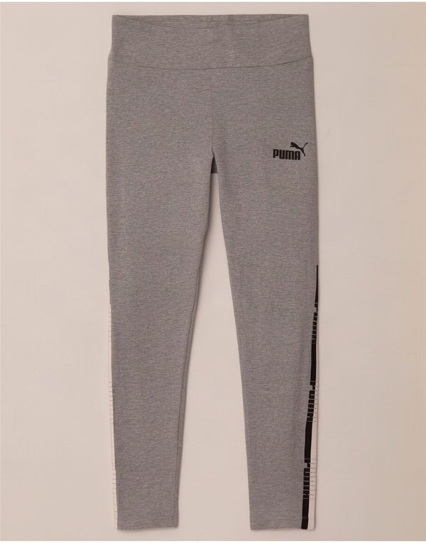 Leggings grafic Puma pentru femei UK 10, bumbac color bloc, gri mic