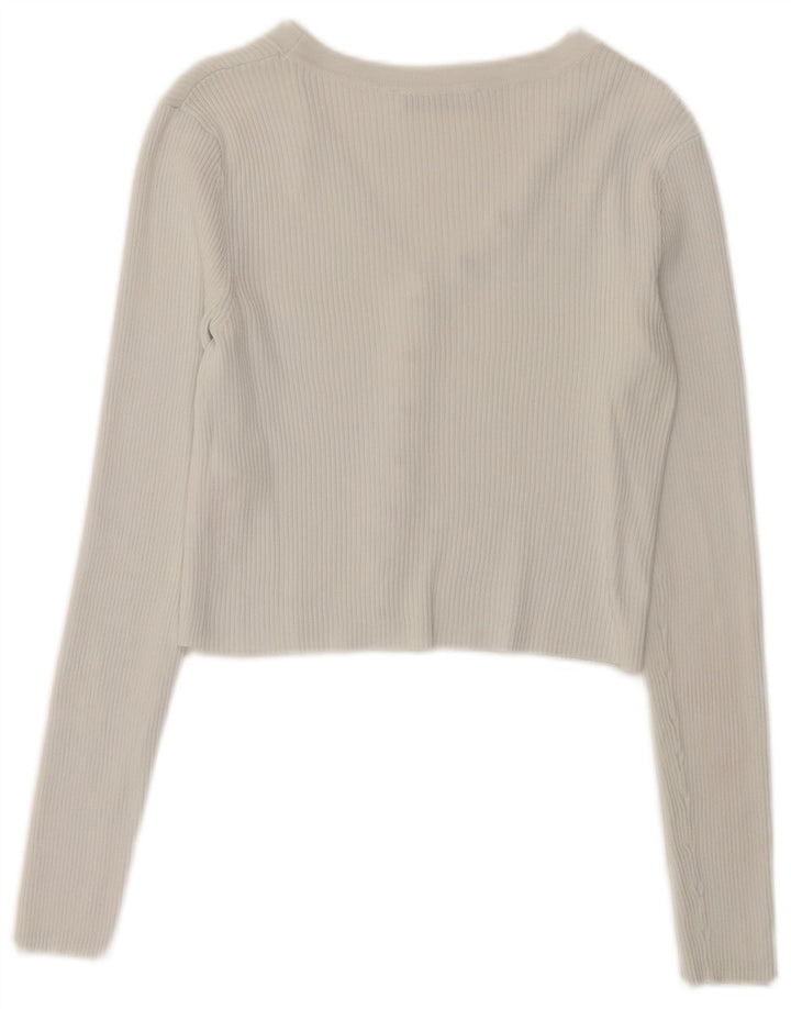 Top cardigan pentru femei Zara UK 10, mic, alb, poliamidă