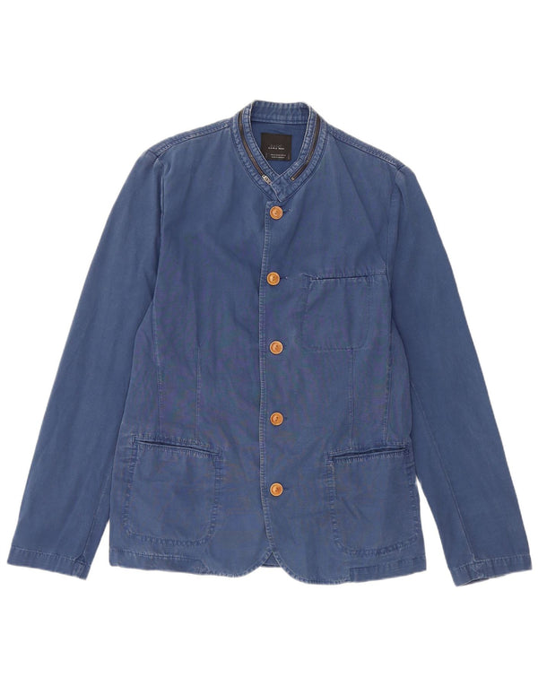 Blazer pentru bărbați Zara, cu 5 nasturi, UK 38, albastru mediu