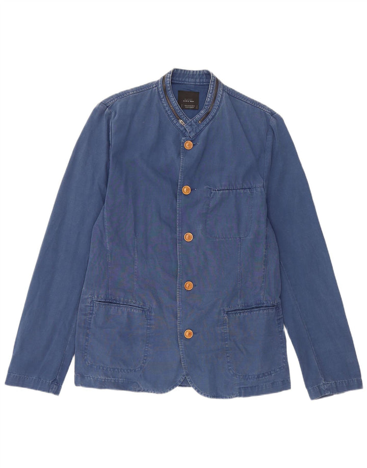 Blazer pentru bărbați Zara, cu 5 nasturi, UK 38, albastru mediu