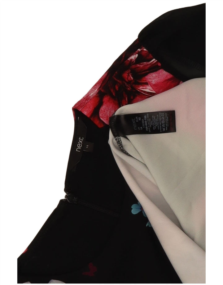 Next Rochie schimbătoare cu mânecă lungă pentru femei UK 14, mare, negru, cu flori din poliester