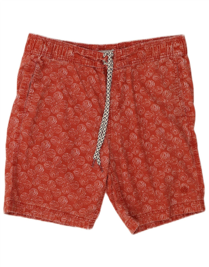 Pantaloni scurți de înot pentru bărbați Fat Face, bumbac floral, portocaliu mediu