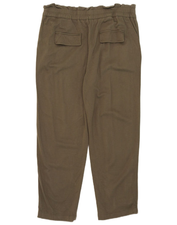 Pantaloni chino conici pentru femei cu talie înaltă Zara XL L32 L27 Kaki Viscoză