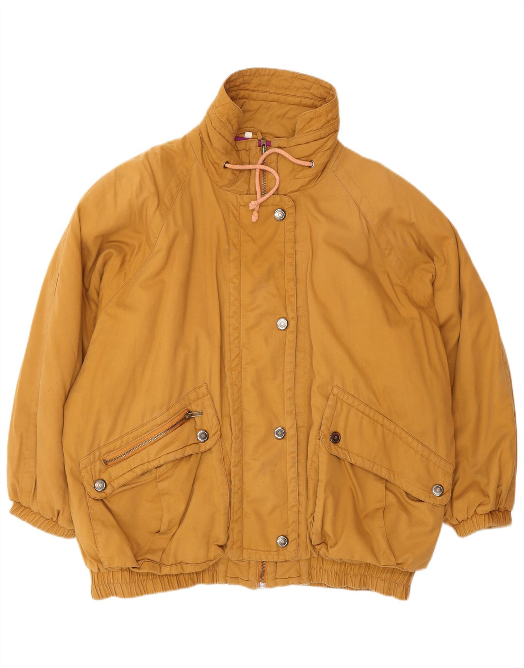 VINTAGE Jachetă de vânt supradimensionată pentru femei IT 42 bumbac maro mediu