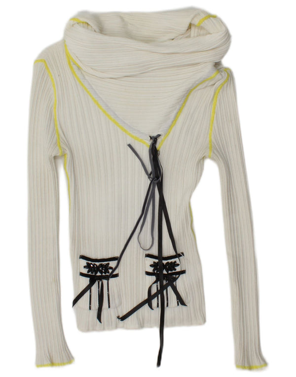 Pulover de damă TRICOAT CHIC crop cu gât rulat IT 42 Medium White