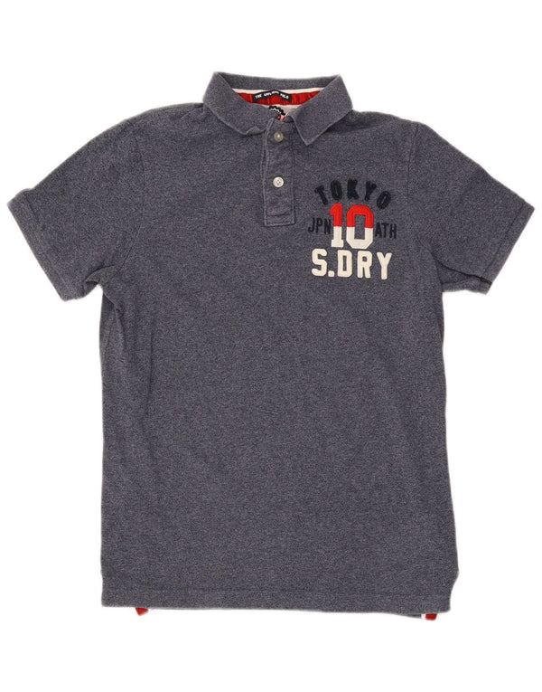 Tricou polo cu grafică pentru bărbați Superdry XL, bumbac cu pete albastre