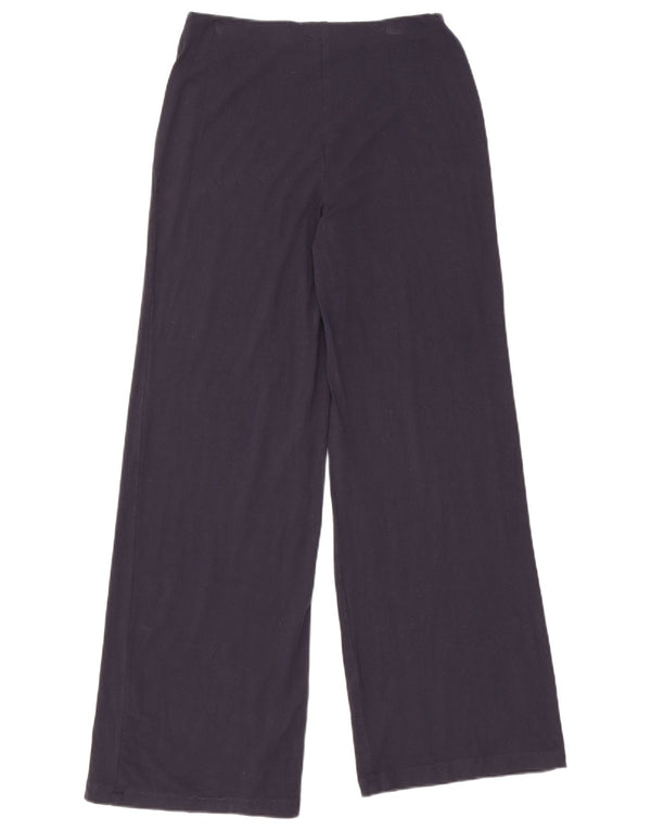 Pantaloni casual pentru femei Marks & Spencer cu picioare largi W28 L30 bleumarin, viscoză