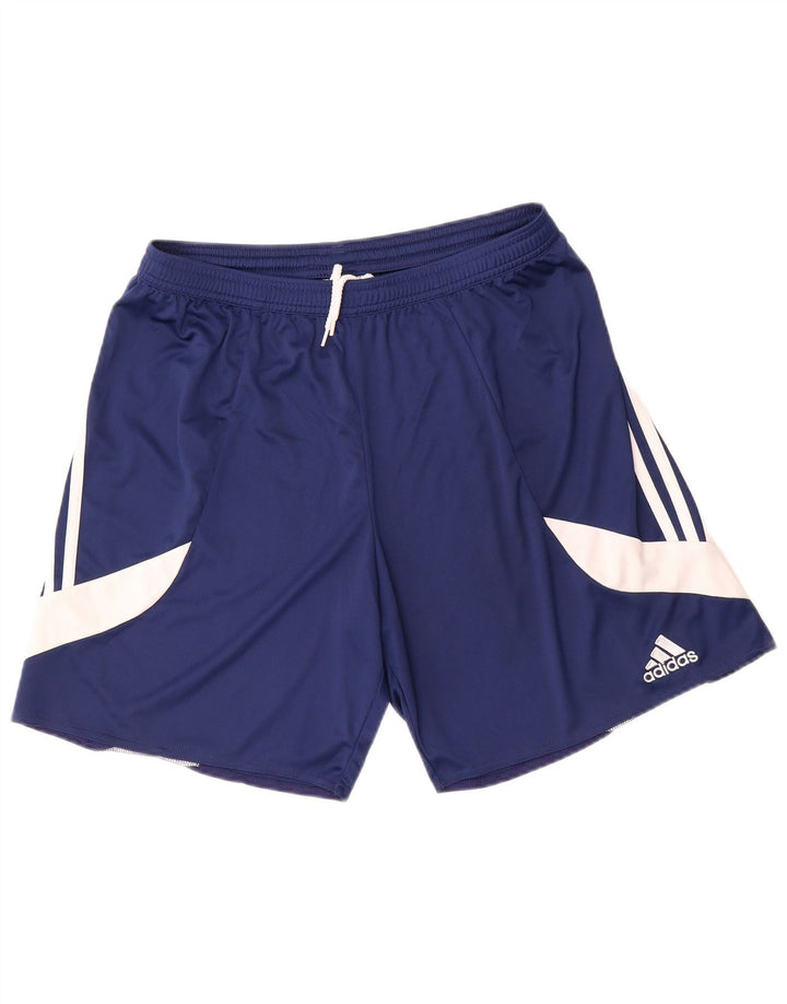 Pantaloni scurți sport pentru bărbați Adidas Climalite, mari, albastru, poliester color bloc