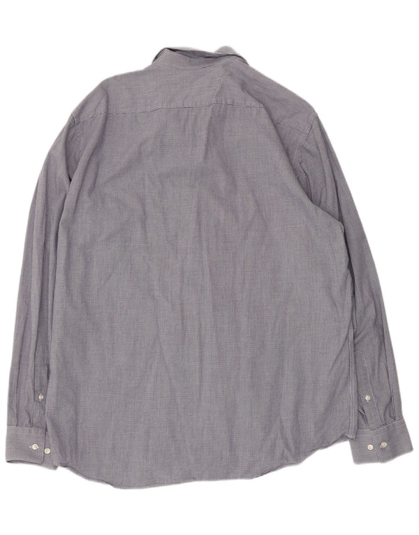 Cămașă Hugo Boss pentru bărbați, cu tăiere obișnuită, mărimea 44 17 1/2 XL, picior de găină albastru