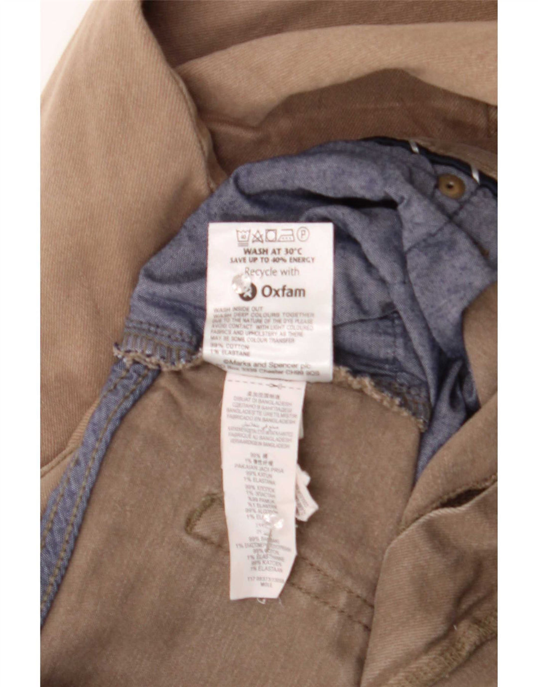 Blugi drepti pentru bărbați Marks & Spencer W38 L31 maro bumbac