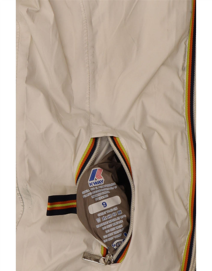 Jachetă căptușită reversibilă cu glugă K-WAY pentru fete 8-9 ani poliamidă albă