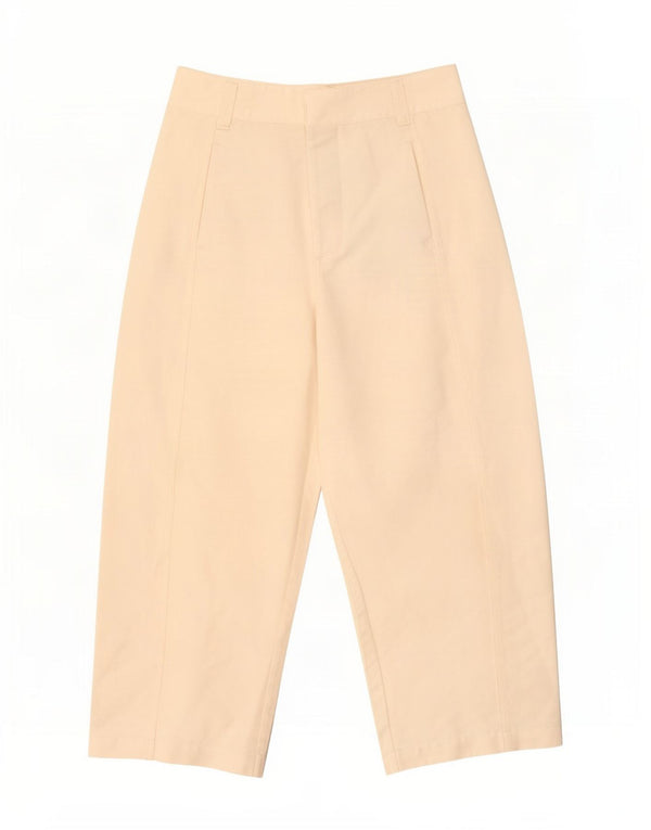 Pantaloni tăiați cu talie înaltă Zara pentru femei Mici L26 L24 Bej