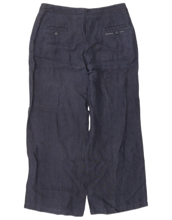 TRUSSARDI Pantaloni chino pentru femei cu picioare largi IT 44 Medium W30 L28 Bleumarin