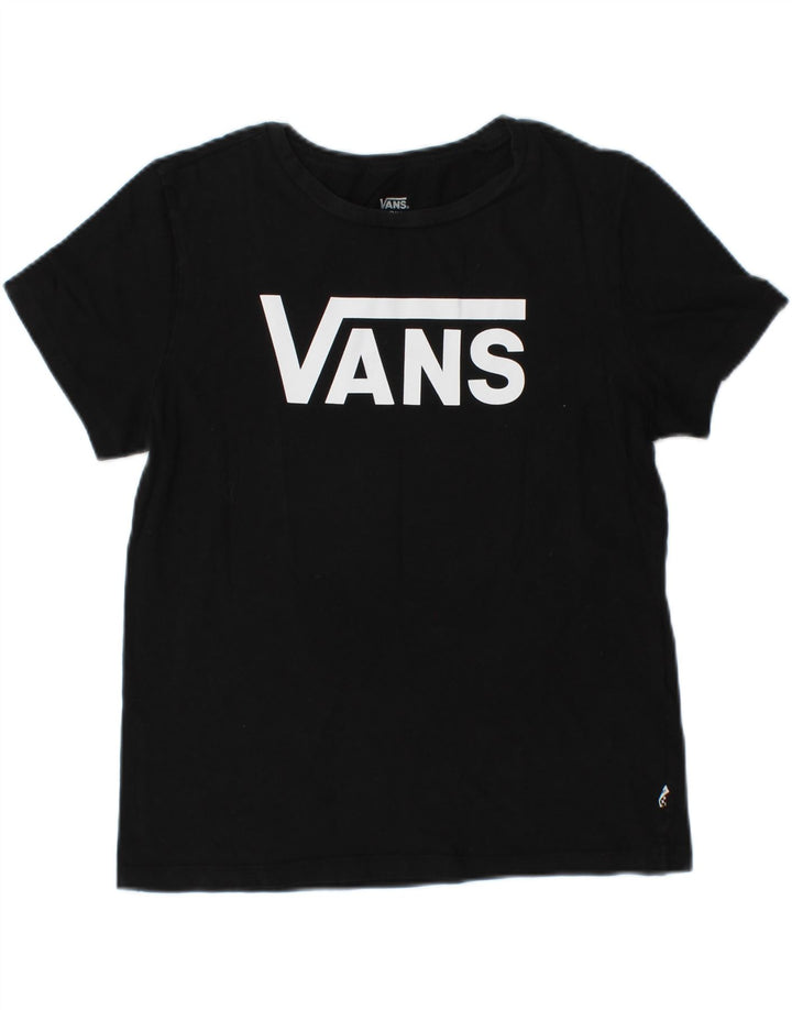 VANS Womens Graphic T-Shirt Top UK 12 Medium Black Cotton