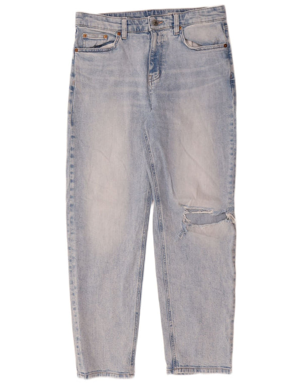 Blugi slim pentru femei de la Marks & Spencer Boyfriend UK 12 Medium L32 L28 Albastru
