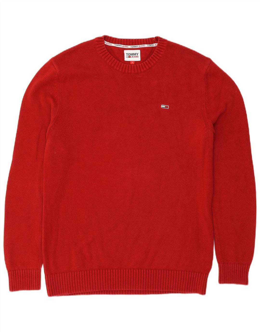 Pulover Tommy Hilfiger pentru bărbați, cu gât roșu, din bumbac mic