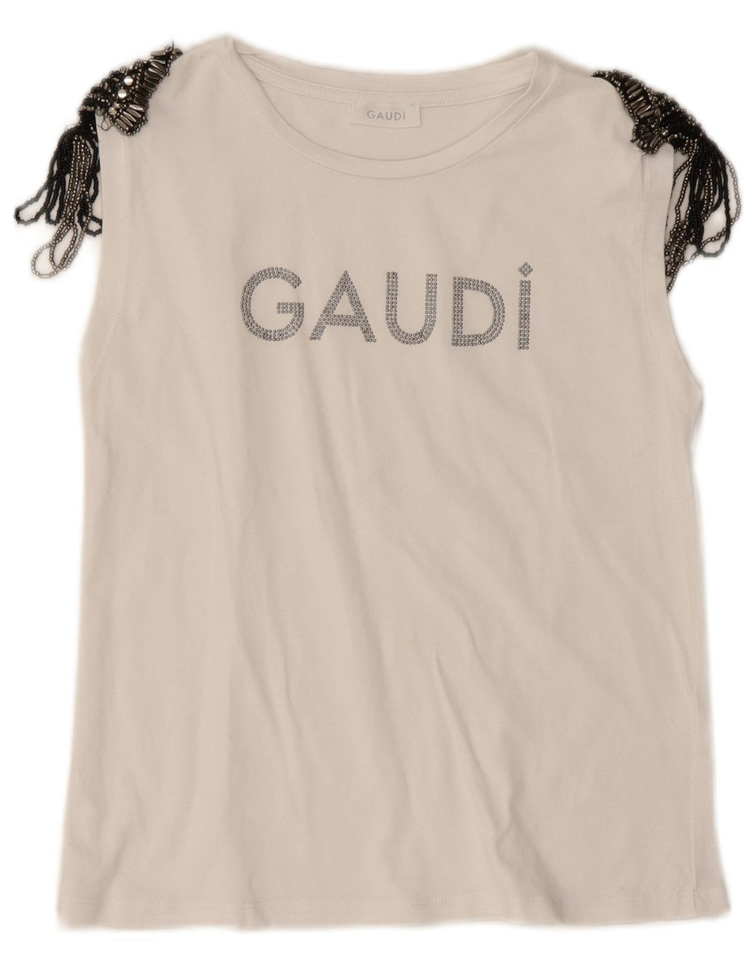 Gaudi Femei Graphic Vest Top UK 10 Small White