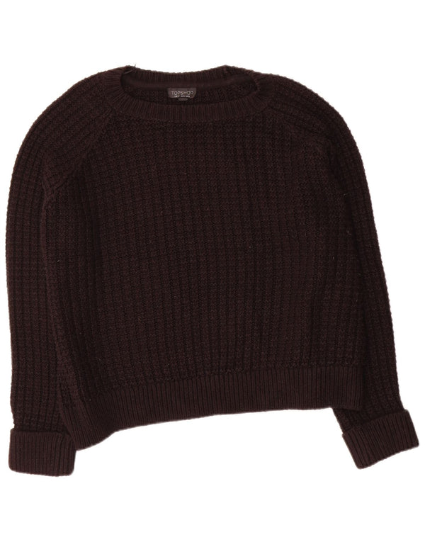Topshop Pulover supradimensionat pentru femei, cu gât de barcă, UK 14, mare, negru, acrilic