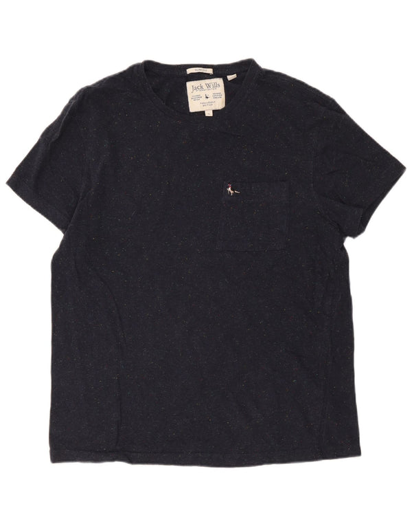 Tricou Jack Wills pentru bărbați Slim Fit Top XL Bleumarin Bumbac cu pete